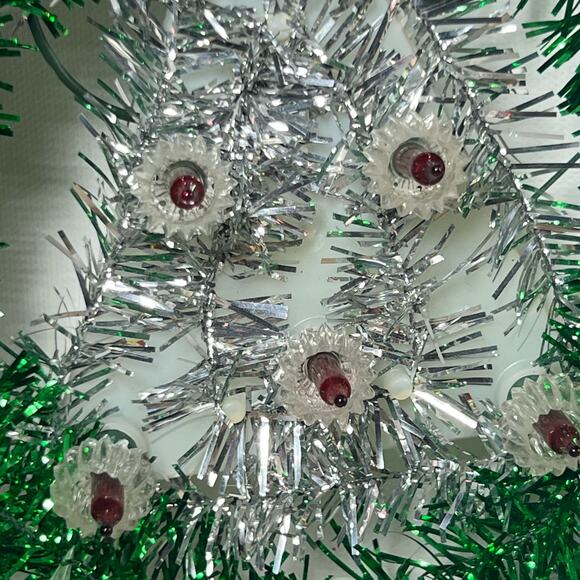 Vintage 70s Christmas Wreath Tree Circle of Light Lighted Tinsel Original Box - Picture 5 of 14